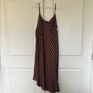NEW DAY NWT 1X Striped Black and Brown Women's Dress